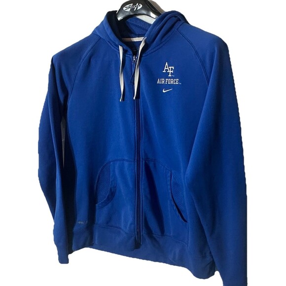 Nike Air Force Sweatshirt Womens Large AF Full Zip Hoodie Football Military USA - Picture 1 of 6